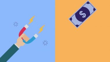 mıknatıs para animasyon çeken el