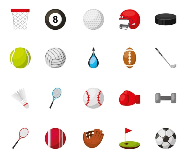 Bundle of sports equipment icons — Stock Vector