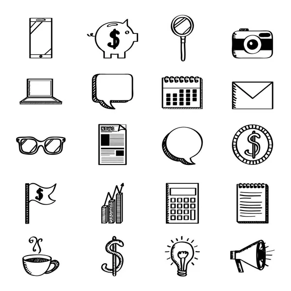 Commerce and finances set icons — Stock Vector