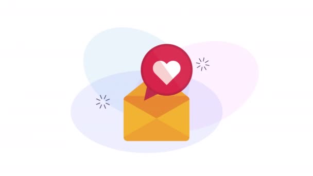 Envelope de e-mail com animação de marketing de mídia social — Vídeo de Stock