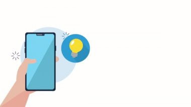 sosyal medya pazarlama animasyon ile akıllı telefon kullanarak el