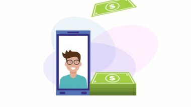 sosyal medya pazarlama animasyon ile akıllı telefon