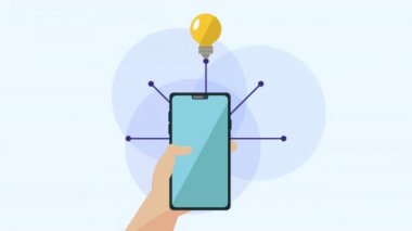 sosyal medya pazarlama animasyon ile akıllı telefon kullanarak el