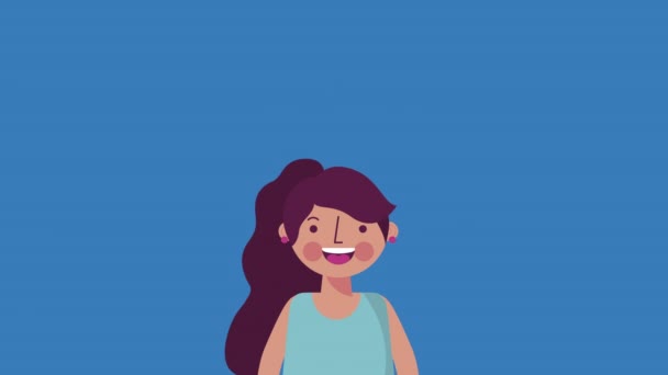 Pequeños estudiantes animación de personajes de grupo — Vídeo de stock