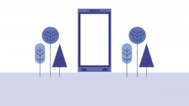 ampul animasyon ile akıllı telefon kullanarak genç iş kadını
