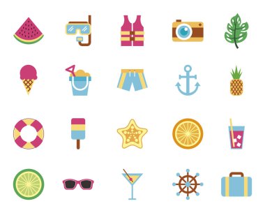 seyahat tatil tatil simgeleri demet