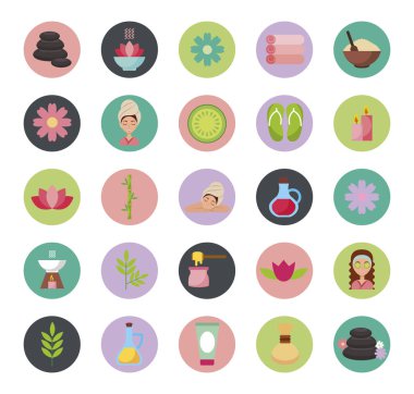 spa hizmet seti simgeleri paketi