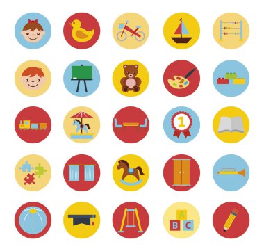 çocukluk seti simgeleri demeti