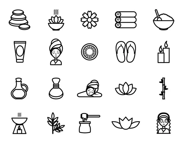Bundle of spa service set icons — Stock Vector