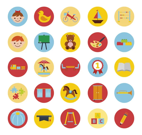 Bundel van jeugd set iconen — Stockvector