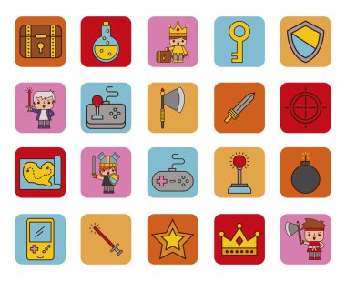 macera video oyunu simgeleri paketi