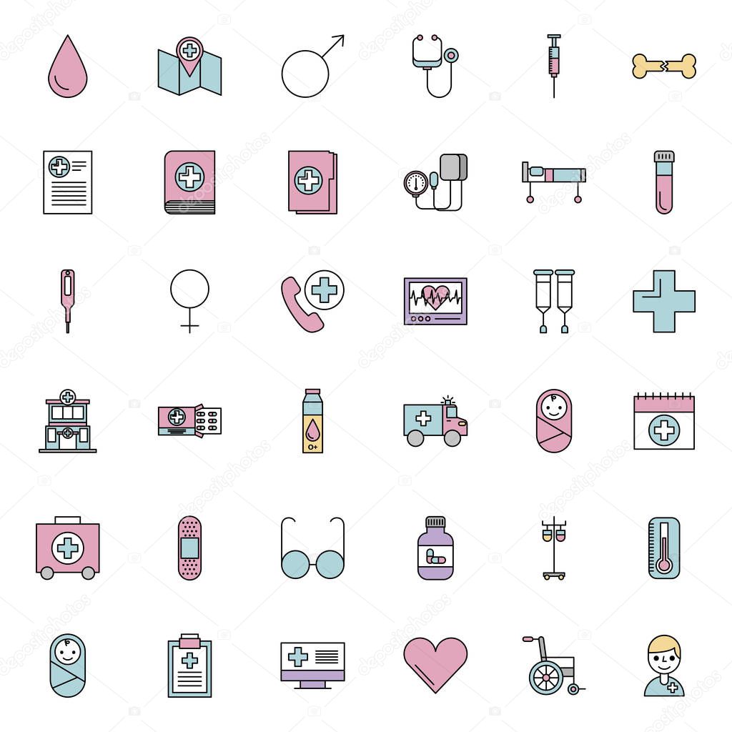 bundle of medical healthcare icons