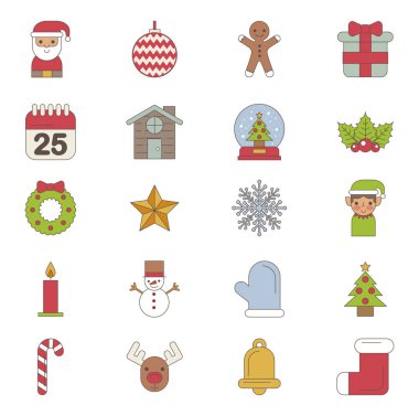 Mutlu noeller, set simgeleri.