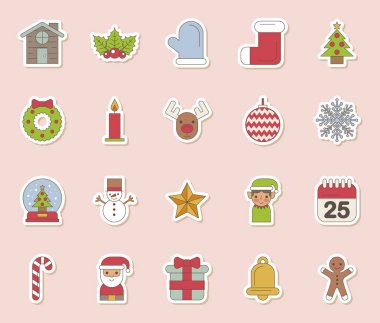 Mutlu noeller, set simgeleri.