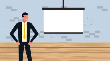 istatistik sunumu ile zarif işadamı işçi