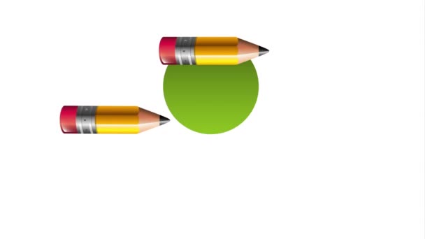 铅笔与统计信息图动画 — 图库视频影像