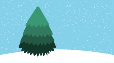 sevimli penguen ile mutlu noel kartı