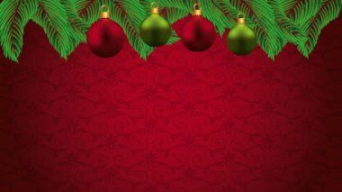topları dekorasyon asılı ile mutlu noel kartı
