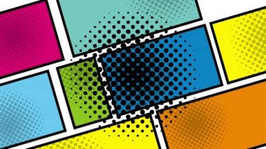 kareler renkler pop art tarzı animasyon