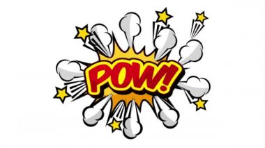 pow kelime pop art tarzı animasyon ile patlama