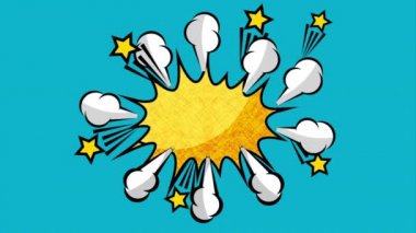 patlama pop art tarzı animasyon