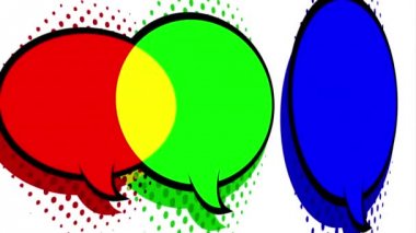 konuşma balonu pop art tarzı animasyon