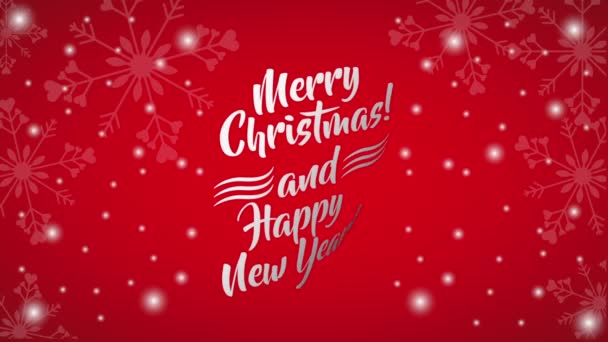Happy Merry Christmas Card met sneeuwballen decoratie — Stockvideo