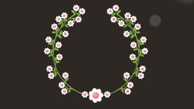 çiçek taç animasyon ile sevgililer kartı