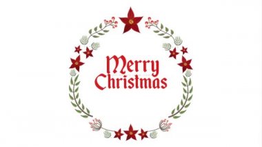 yapraklar taç ve yıldız ile mutlu noel kartı