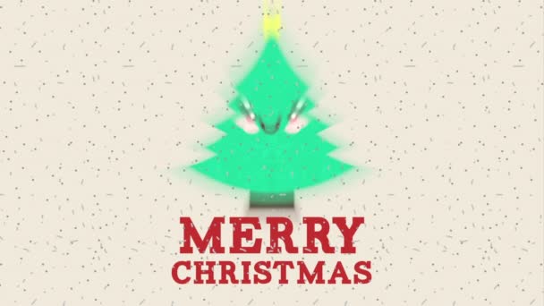 Happy Merry Christmas Card met Pine Tree — Stockvideo