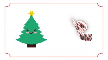 çam ağacı ile mutlu noel kartı