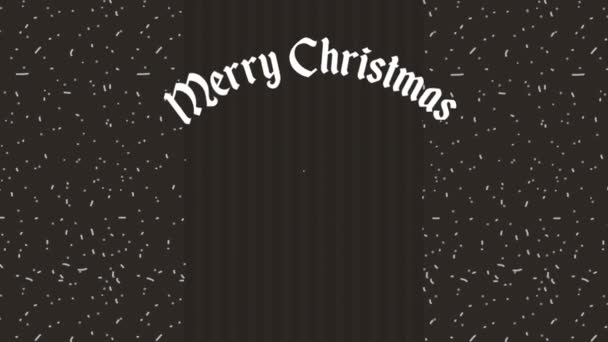 Happy Merry Christmas Card met Pine Tree en Leafs frame — Stockvideo
