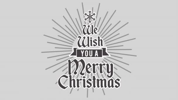 Happy Merry Christmas Card frame met Pine Tree — Stockvideo