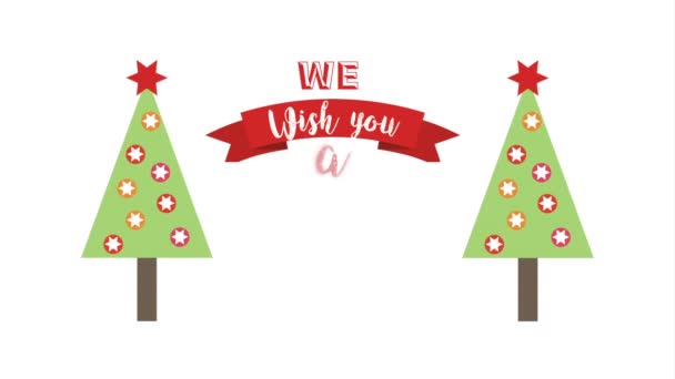 joyeuse carte de Noël avec des pins