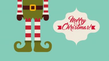 elf ayaklı mutlu noel kartı