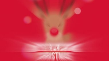 sevimli reindeer ile mutlu noel kartı