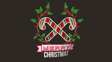 tatlı şekerler ile mutlu noel kartı