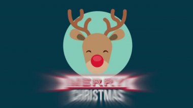 reindeer kafa ile mutlu noel kartı