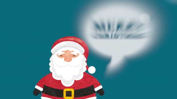 Gelukkig Merry Christmas Card met Santa Claus — Stockvideo