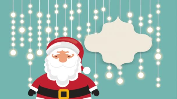 Gelukkig Merry Christmas Card met Santa Claus — Stockvideo