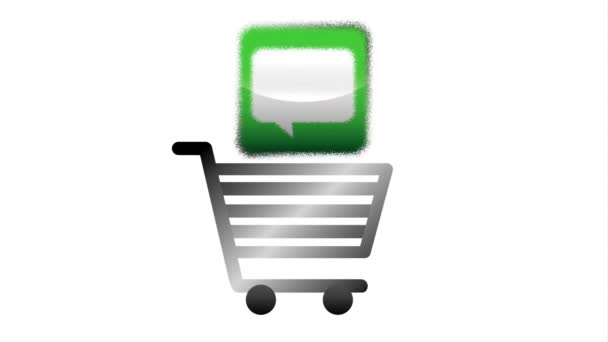 Social media marketing with shopping cart — Stock Video