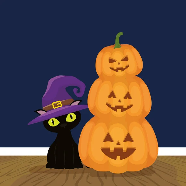 Truco o trato - feliz fiesta de halloween — Vector de stock