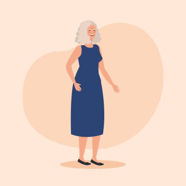 elbise rahat giysiler ile yaşlı kadın