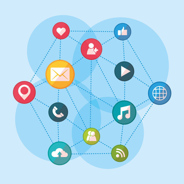 social network media flat design