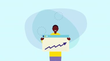 para para ve istatistik ok ile afro işadamı işçi