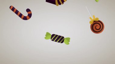 tatlı şekerler ile mutlu cadılar bayramı kutlaması
