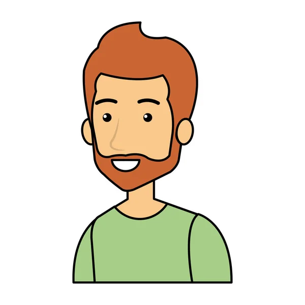 Jeune homme avec barbe style urbain caractère — Image vectorielle