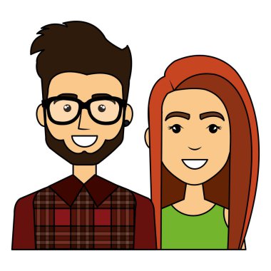 genç çift kentsel tarzı karakterler