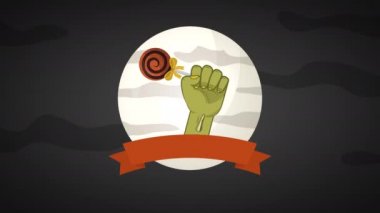 sombie el ve şekerler ile mutlu cadılar bayramı kutlaması