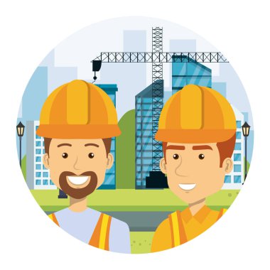 iş kenarı karakterleri üzerinde inşaatçılar yapıcılar